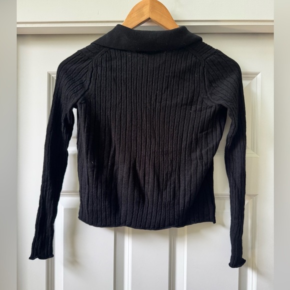 Vince Black Ribbed Button Down Shirt - Picture 3 of 3